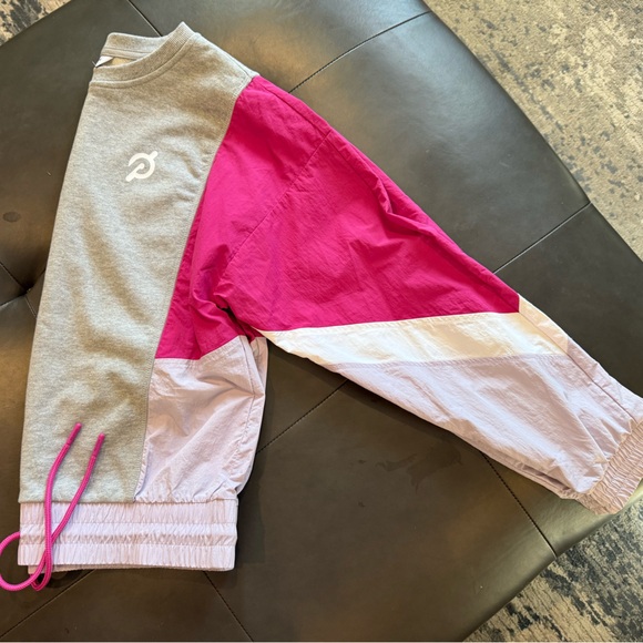 Peloton Gray and Pink Drawstring Sweatshirt - Picture 7 of 7